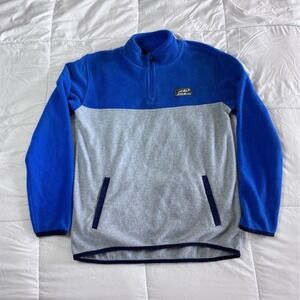 Eddie Bauer Youth Boys' Fleece 1/4 Zip Pullover Size 14/16 Blue – Gray EUC